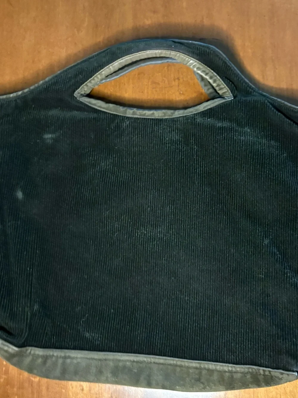 Hand made black Corduroy Floral Tote Bag